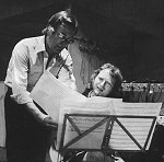 Martin Bttcher und Gitarrist Siegfried Schwab bei der Aufnahme zur LP "Moonlight Guitar".